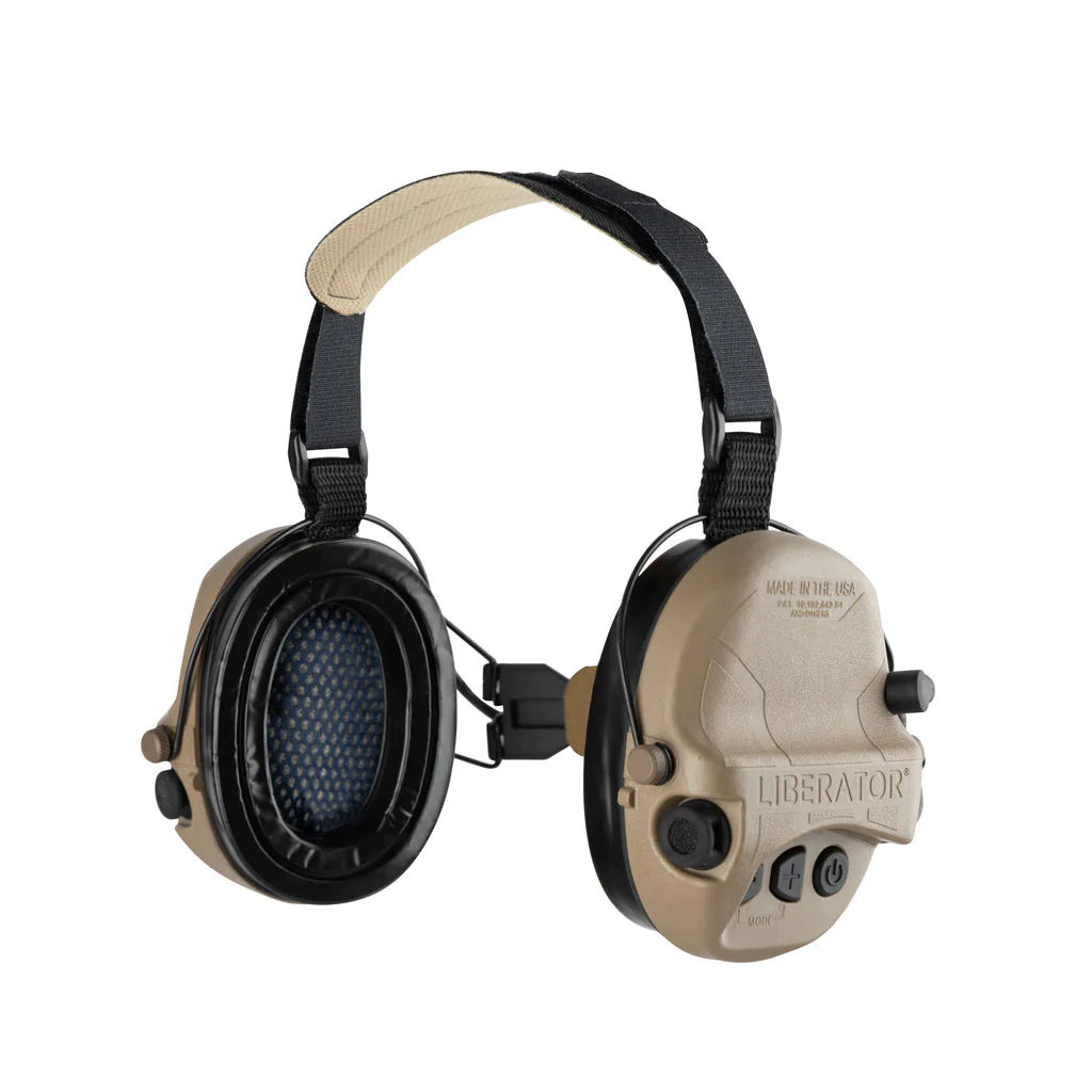 Safariland Liberator HP 2.0 Hearing Protection with BTH and ARC Rail Helmet Mount in Flat Dark Earth